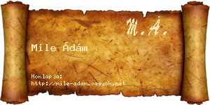 Mile Ádám névjegykártya